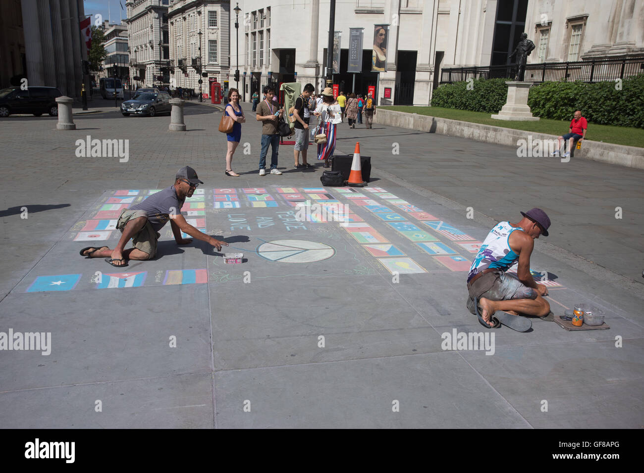 Musicista di strada Festival Trafalgar Square Londra Inghilterra Regno Unito Europa Foto Stock