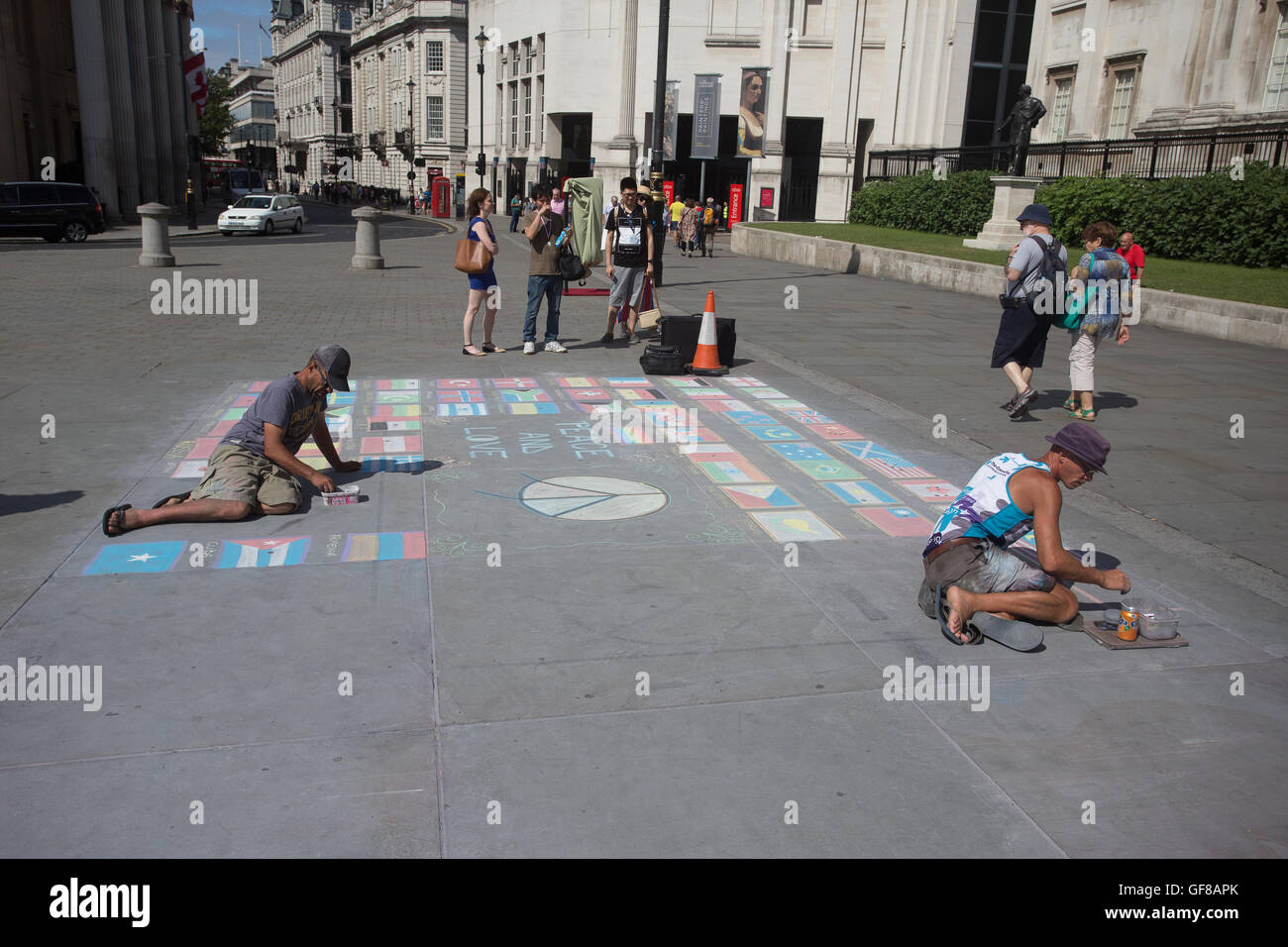 Musicista di strada Festival Trafalgar Square Londra Inghilterra Regno Unito Europa Foto Stock