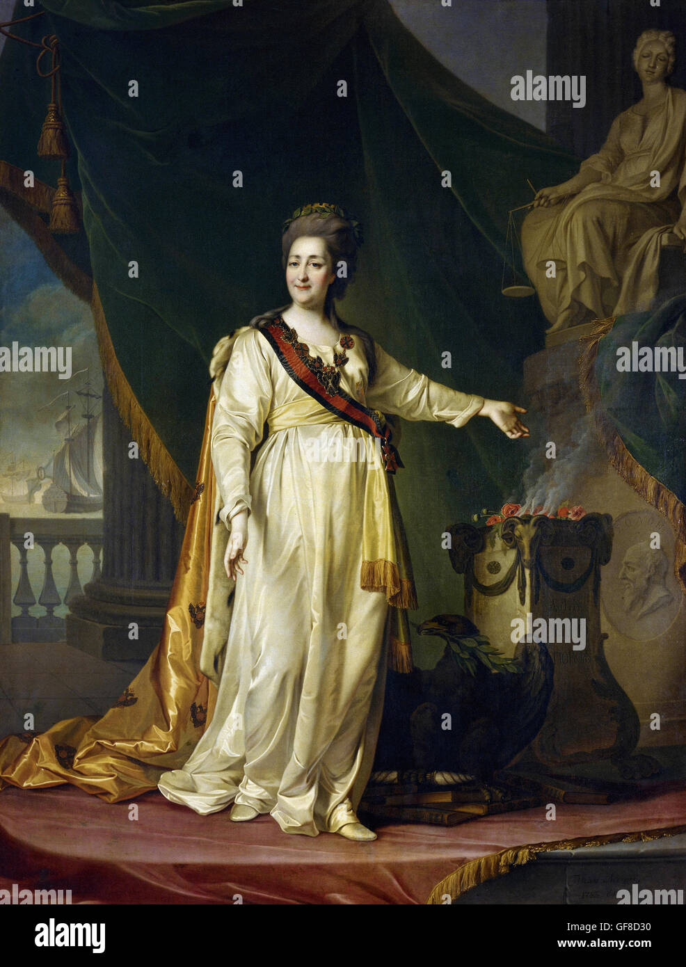 Dmitry Levitsky - Ritratto di Caterina II il Legislatress nel tempio della dea della giustizia Foto Stock