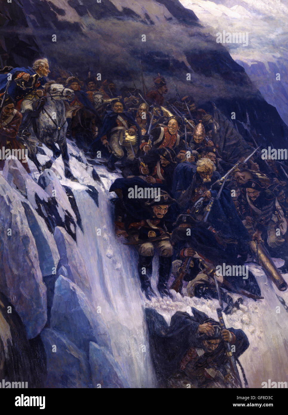 Vasily Surikov Suvorov - attraversamento delle Alpi nel 1799 Foto Stock