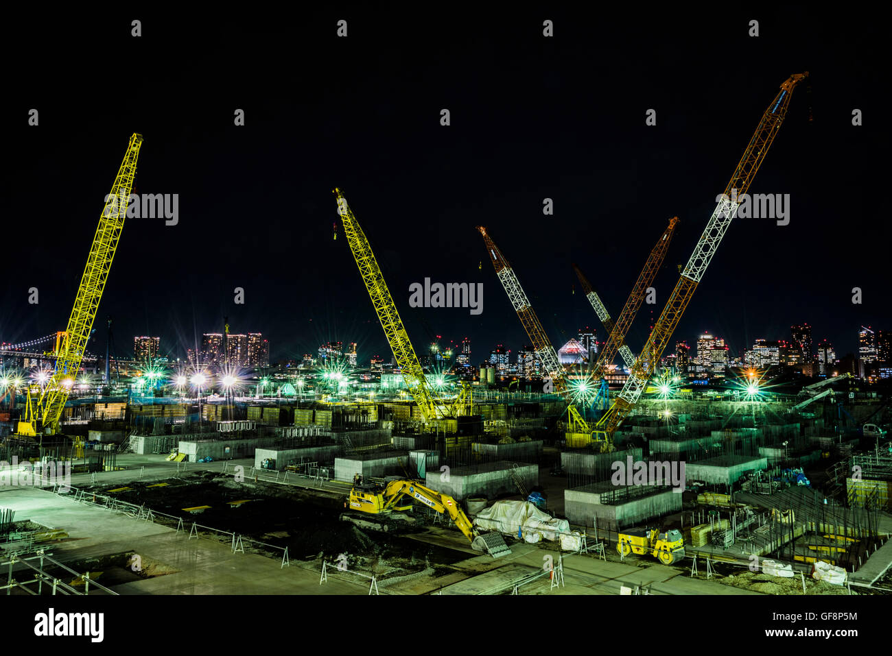 Cantiere del nuovo mercato, Toyosu, Tokyo, Giappone. Mercato Tsukiji stava andando a spostare qui nel novembre 2016. Ma è stato postpo Foto Stock