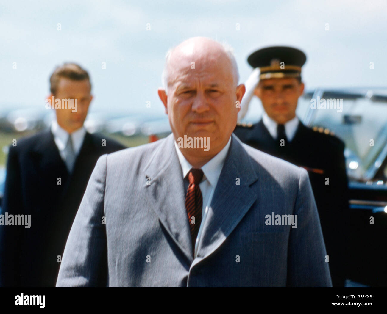 Nikita Khrushchev a Belgrado, 1955 Foto Stock