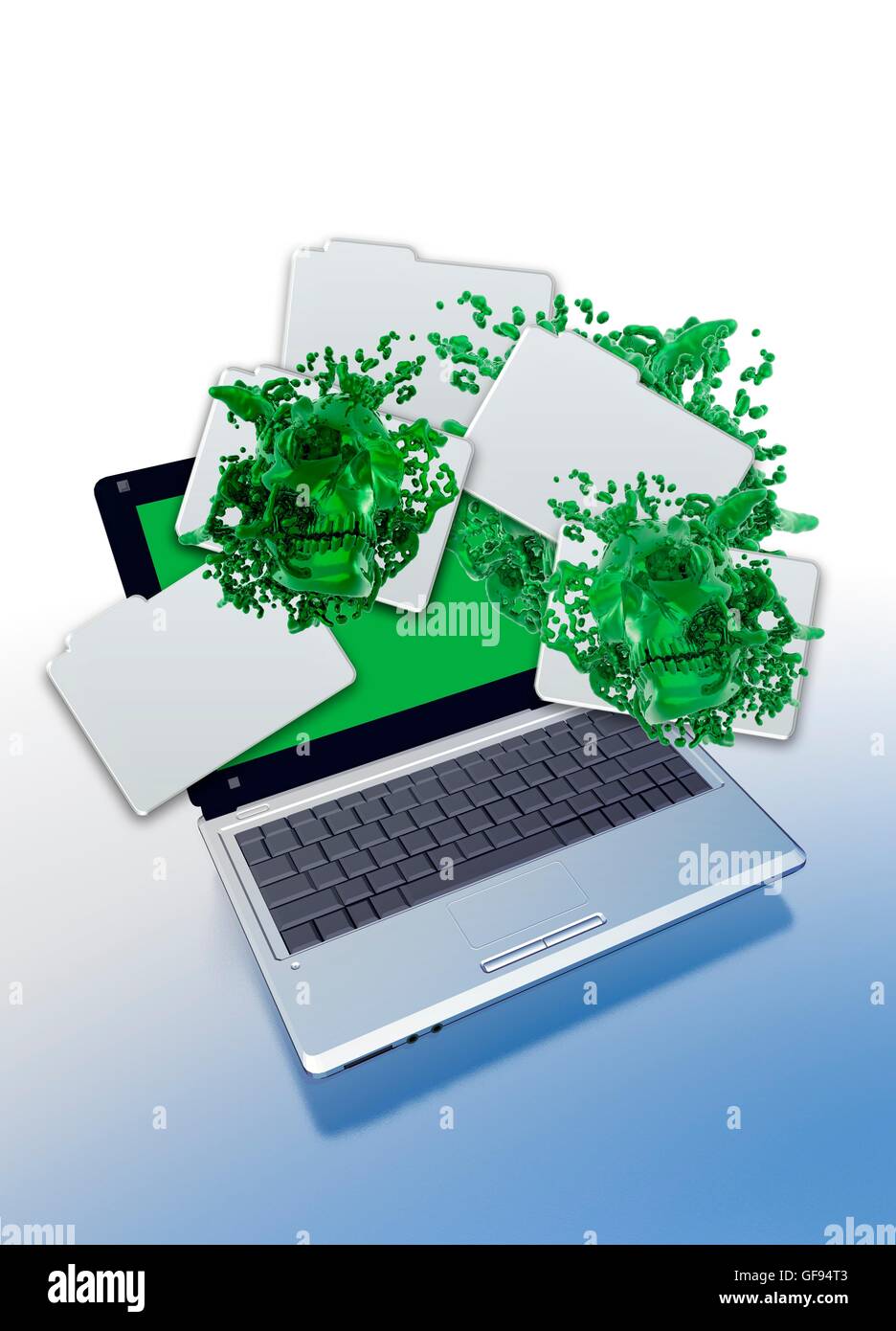 Computer virus, illustrazione. Foto Stock