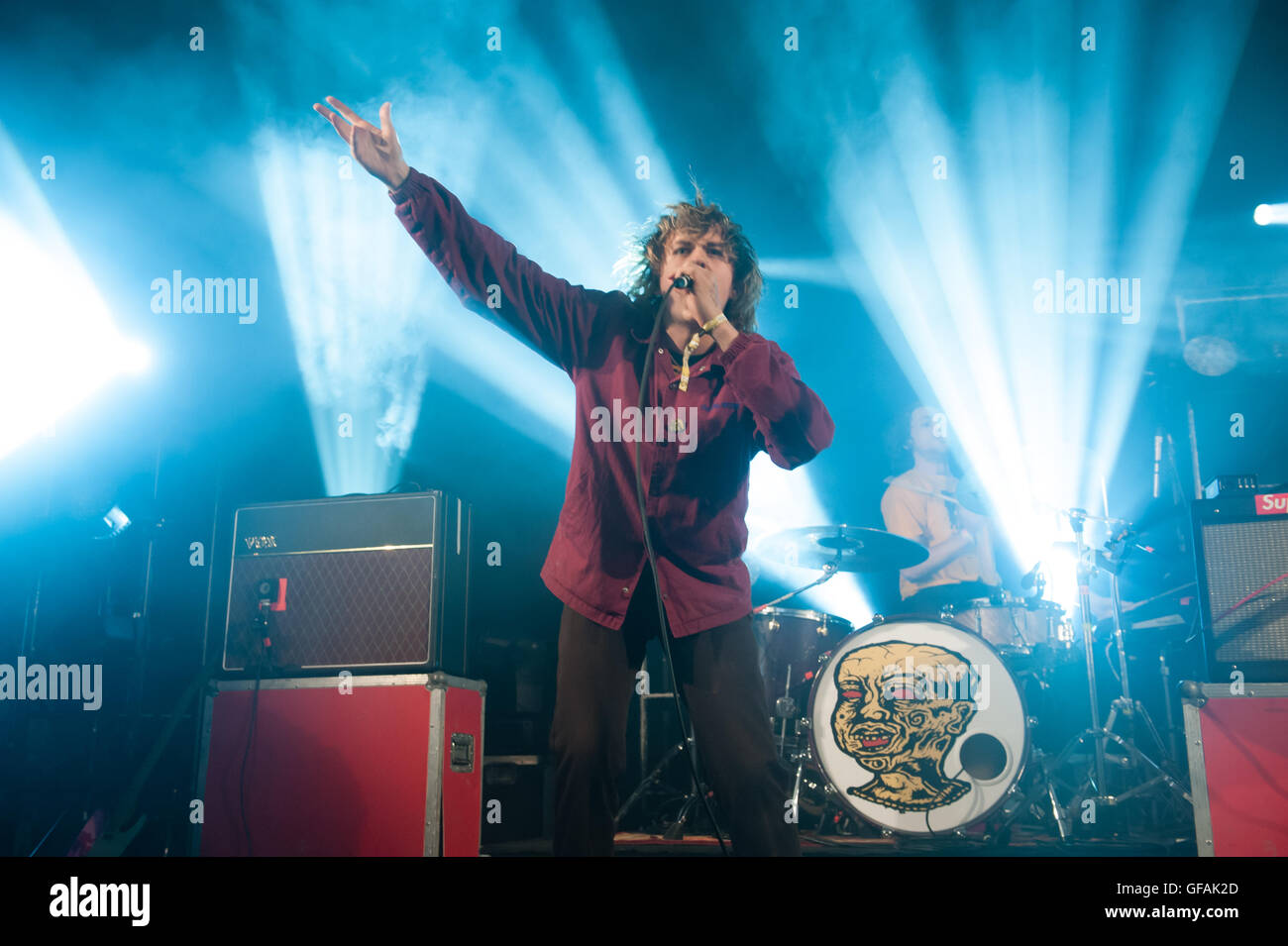 Lowther Deer Park, Lake District, UK. Il 30 luglio, 2016. Kendal Calling Music Festival, Cumbria, 29h luglio 2016, Ratboy eseguire il richiamo di un credito stadio:WittWooPhoto/Alamy Live News Foto Stock