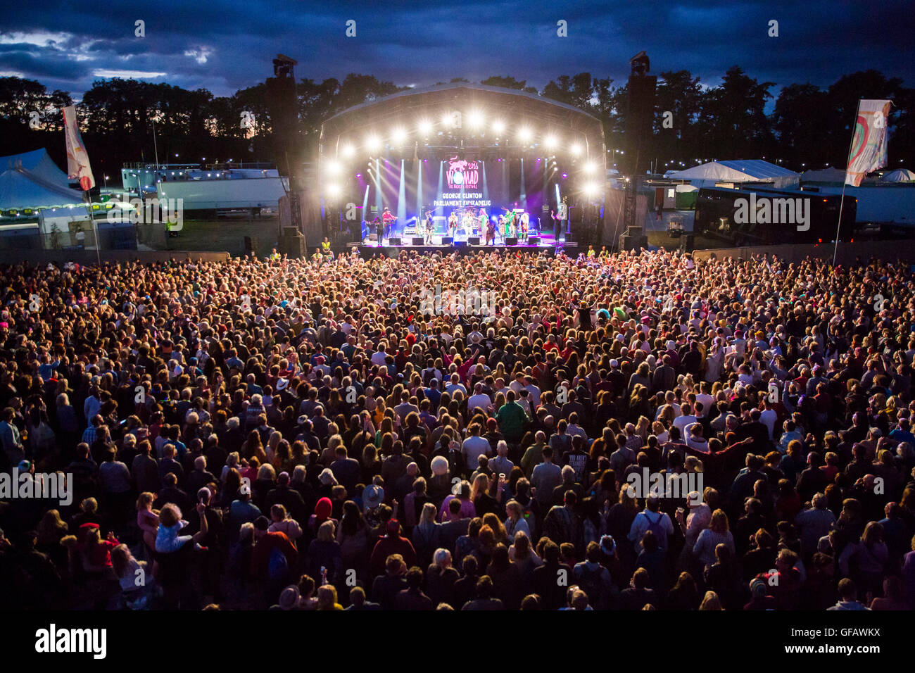 George Clinton il Parlamento Funkadelic eseguire DEL FESTIVAL WOMAD, 30 luglio 2016. Foto Stock