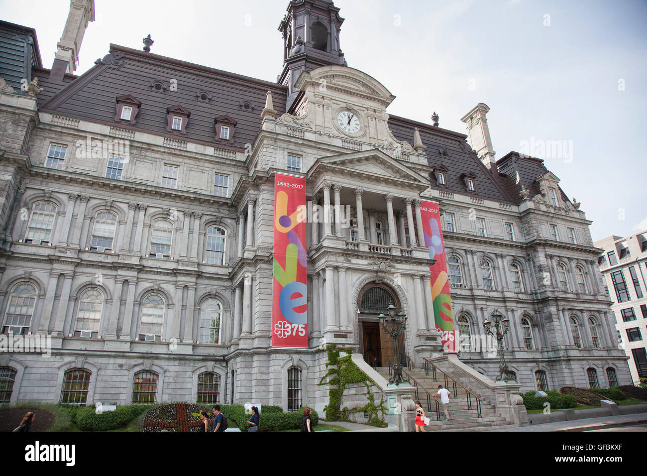MONTREAL - 27 Maggio 2016: la storia di cinque in Montreal City Hall è la sede del governo locale a Montreal, Quebec, Canada. Foto Stock