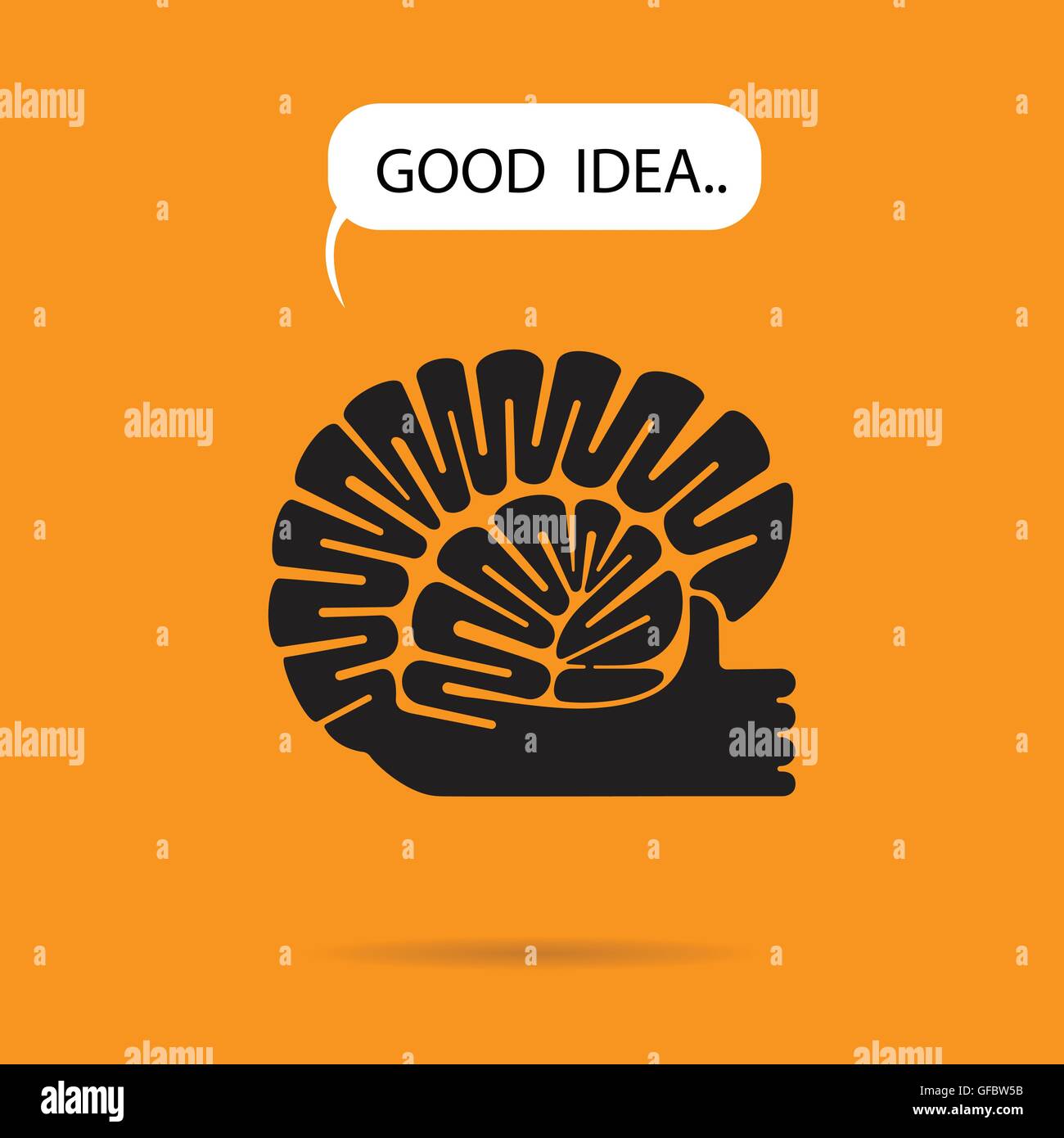 Cervello e mano vettore logo design.La migliore idea sign.Buona idea logo.istruzione e affari logotipo concetto.illustrazione vettoriale Illustrazione Vettoriale