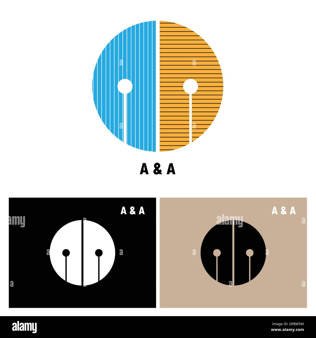 Creative Una lettera-company Logo design.un gruppo di società collegate lettera logo.illustrazione vettoriale Illustrazione Vettoriale