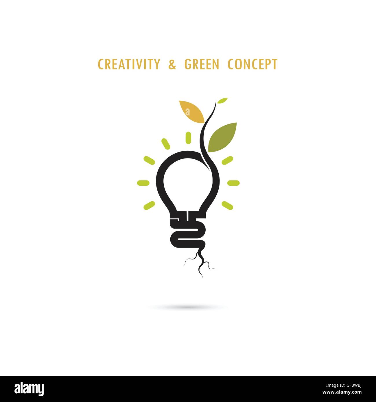 Pianta che cresce dentro la lampadina logo.ECO-Green il concetto di energia.Tree del concetto di conoscenza. L'istruzione e la concezione di business. Illustrazione Vettoriale