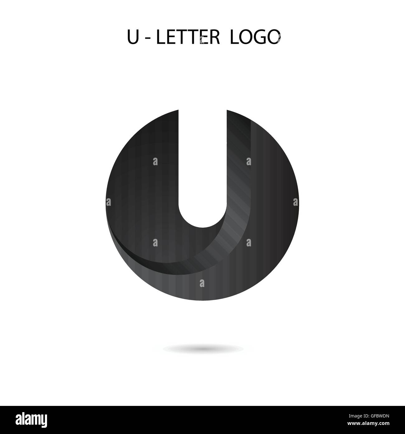 U-lettera astratta icona logo design.U-alphabet simbolo.illustrazione vettoriale Illustrazione Vettoriale