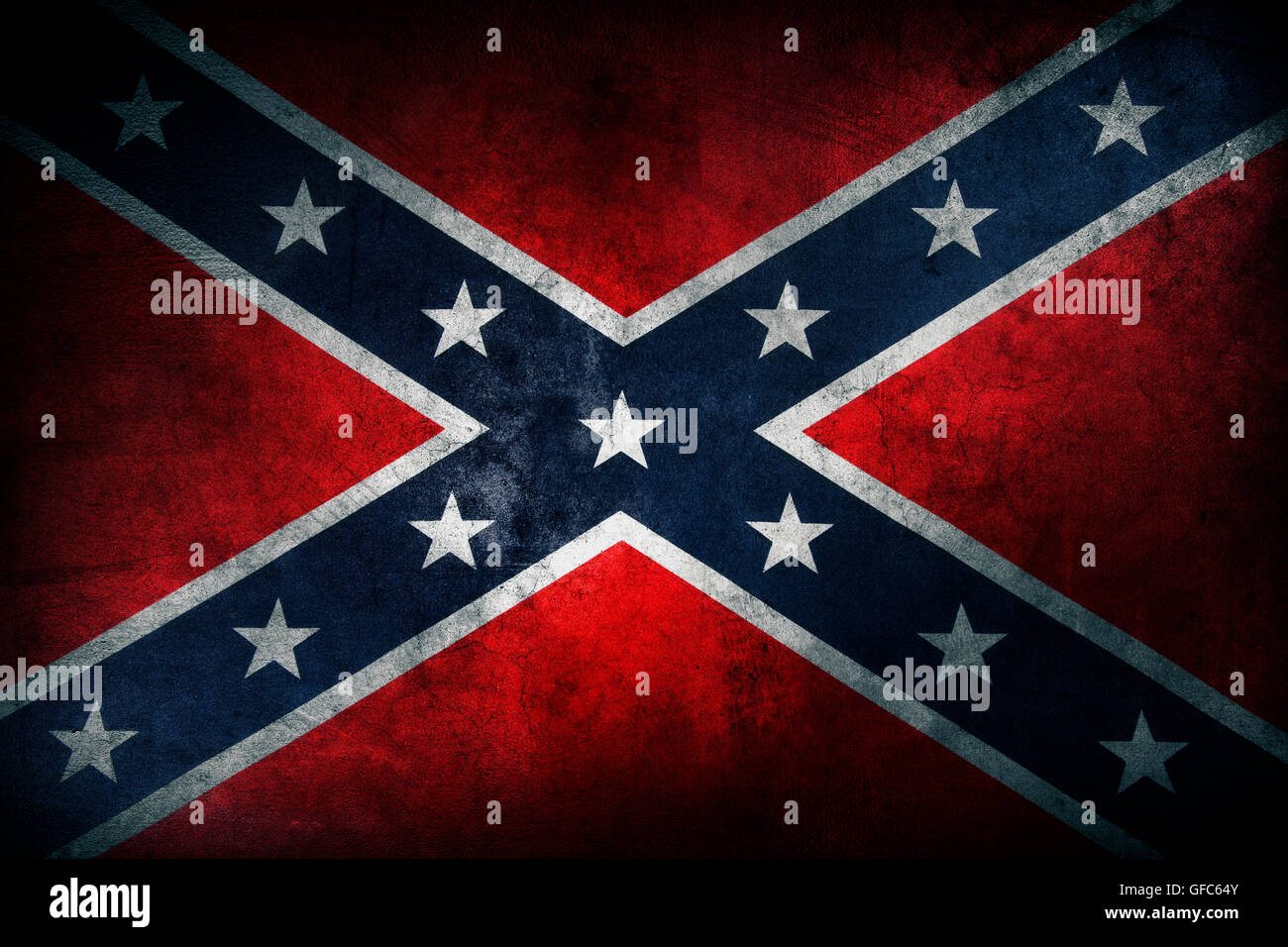 Primo piano di una schifezza bandiera Confederate Foto Stock