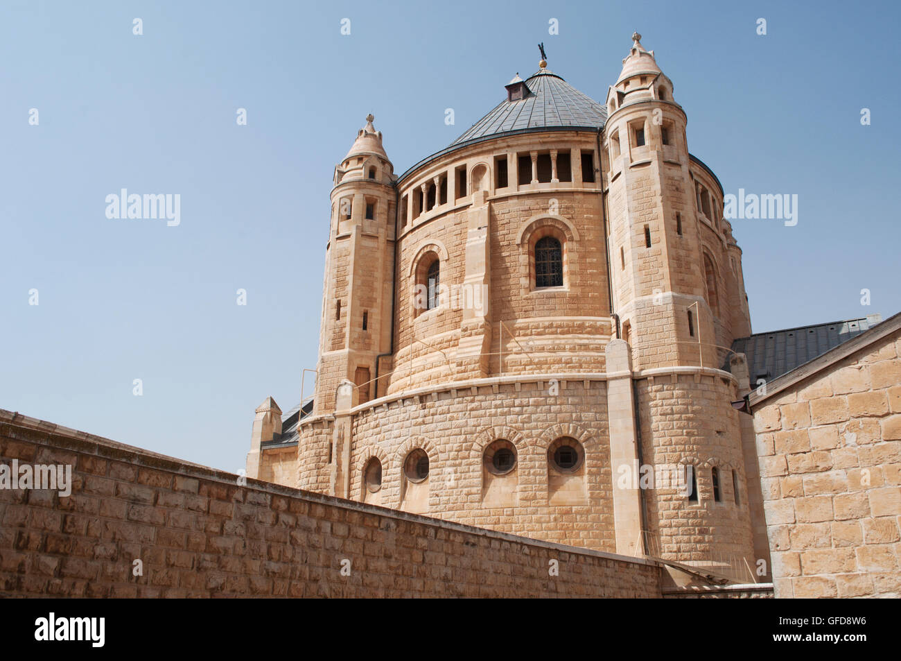 Gerusalemme, il monte di Sion: dettagli della Dormition Abbey, l abbazia di Hagia Maria Sion in piedi il creduto luogo dove la Vergine Maria è morto Foto Stock