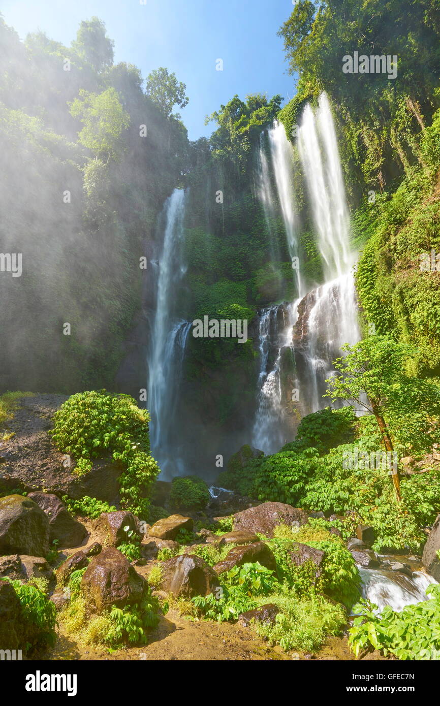 Cascata Sekumpul, Bali, Indonesia Foto Stock