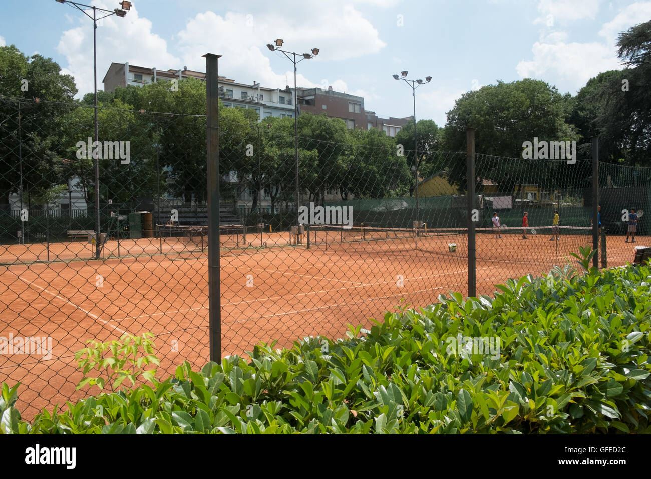 US Affrico, Firenze , in Italia, è stato scelto come luogo di ritrovo principale per tornei di tennis durante il primo Trisome Olympic Games Foto Stock