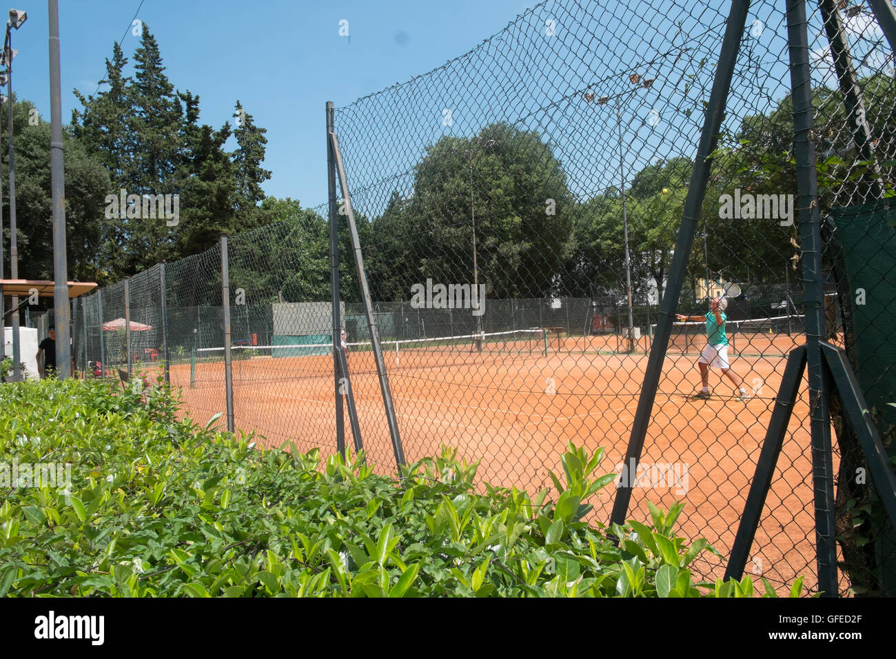 US Affrico, Firenze , in Italia, è stato scelto come luogo di ritrovo principale per tornei di tennis durante il primo Trisome Olympic Games Foto Stock