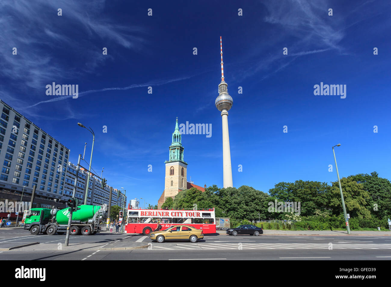 Alexanderplatz di Berlino, Germania Foto Stock