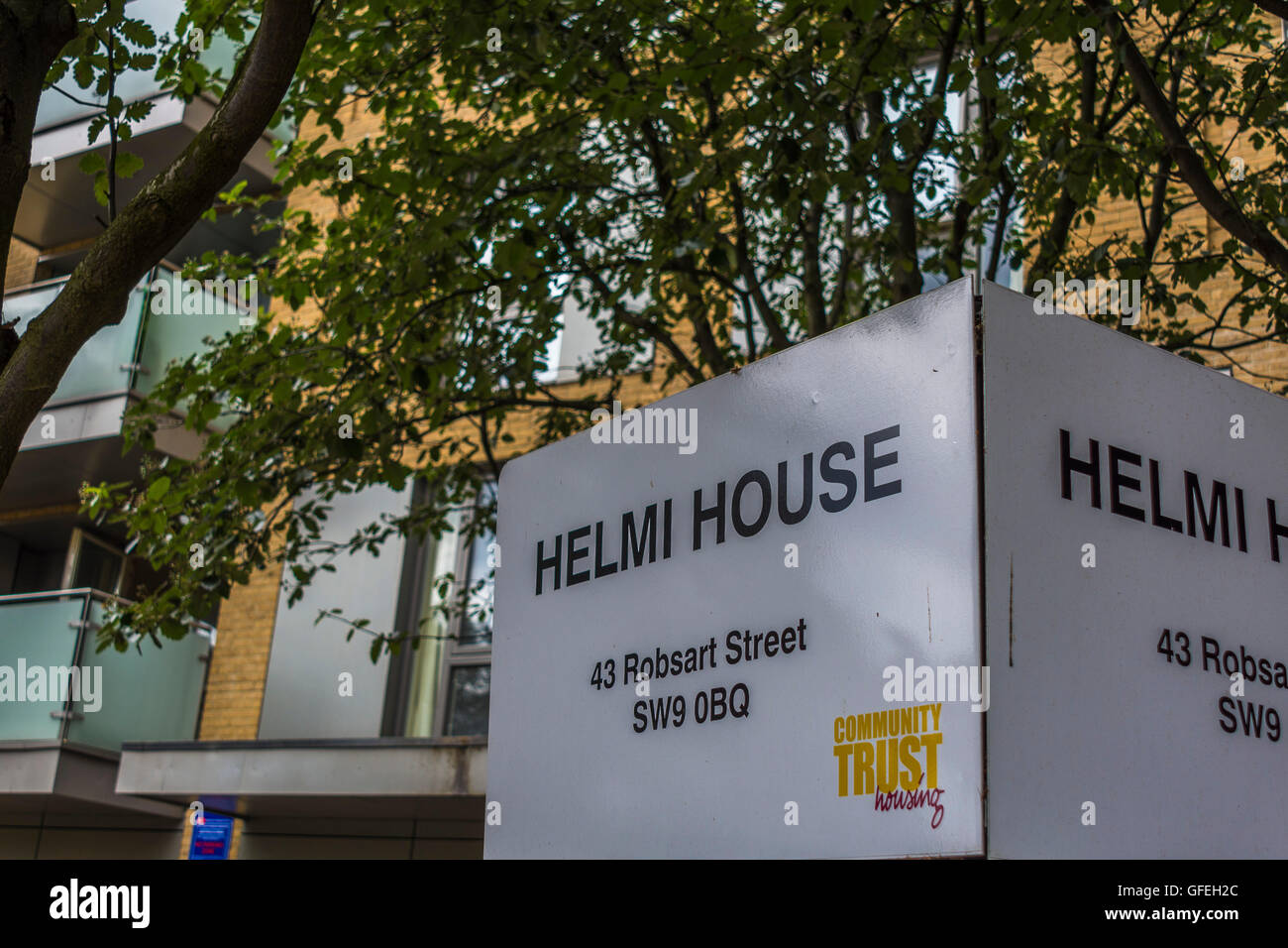 Casa di Helmi, Robsart Street, la casa di cura per gli anziani di proprietà di comunità alloggiamento di trust Foto Stock