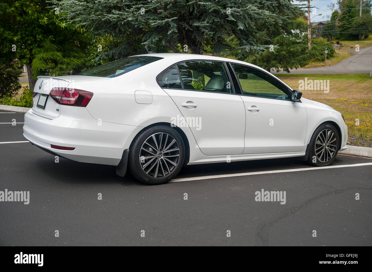 2016 White Volkswagen (VW) Jetta Sport Foto Stock