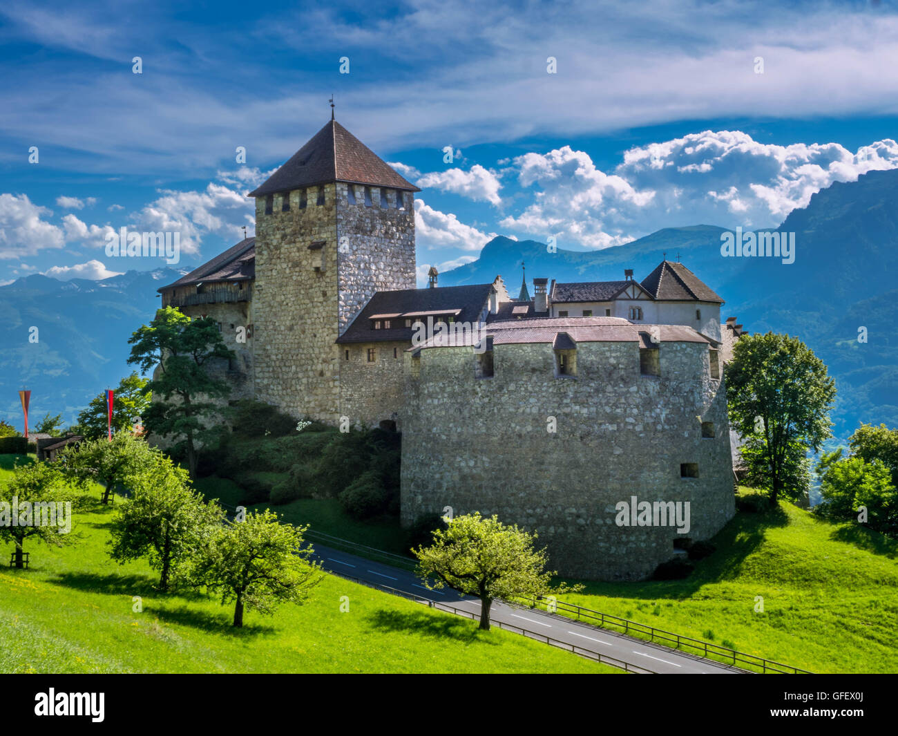 Schloss Vaduz Castello, Principato del Liechtenstein, Europa Foto Stock