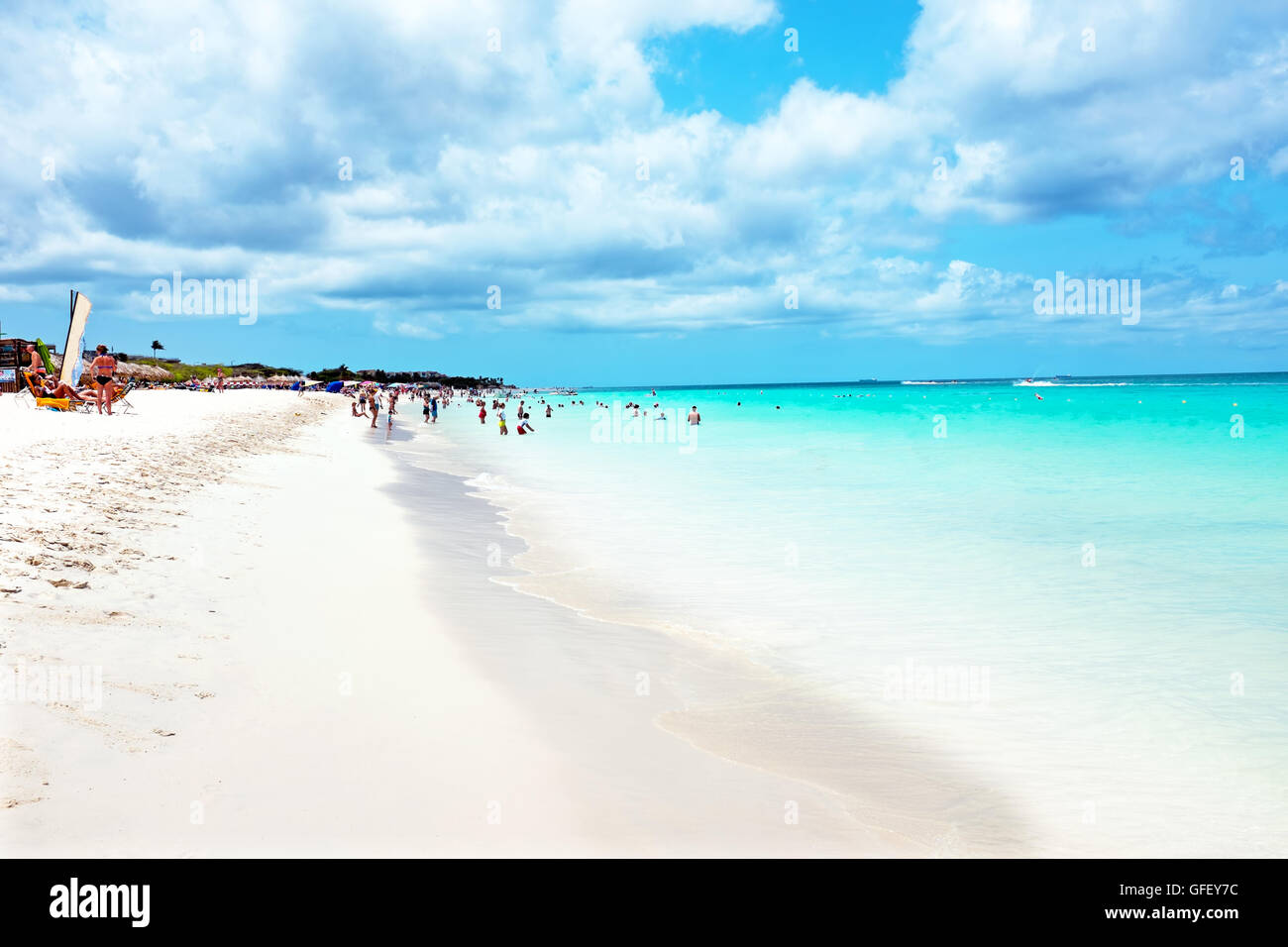 Eagle beach ad Aruba isola del Mar dei Caraibi Foto Stock
