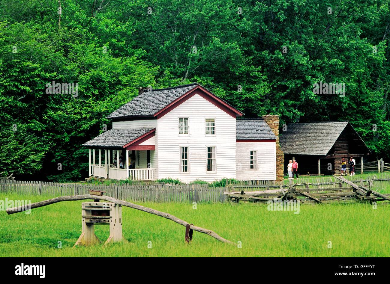Il gregg-cable house a Cades Cove, Tennessee, Stati Uniti d'America. storica fattoria museo aperto al pubblico Foto Stock