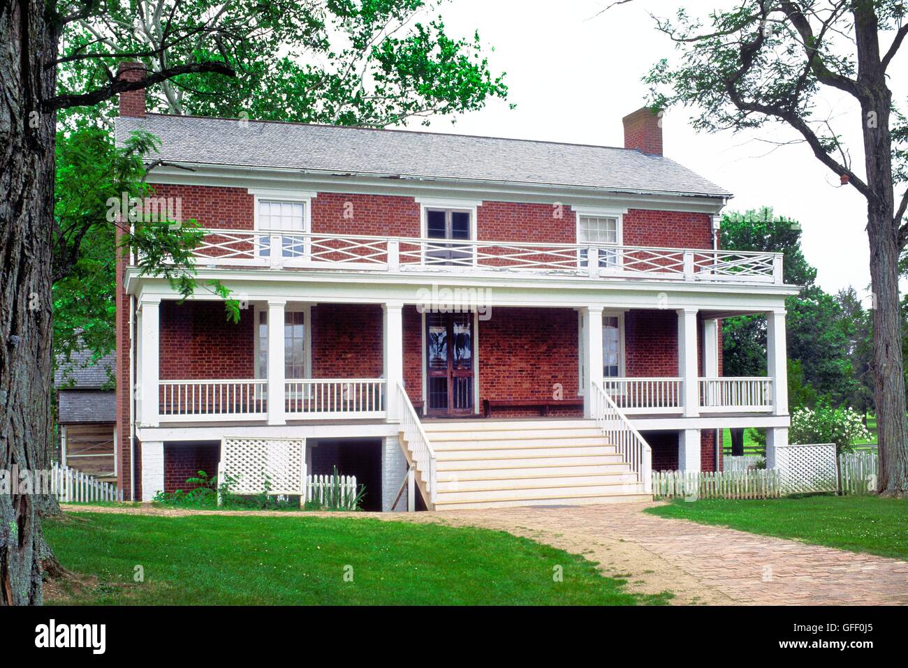 McLean House di Appomattox Court House National Historic Park, Virginia, Stati Uniti d'America. Qui Lee si arrese a concedere. La guerra civile americana Foto Stock