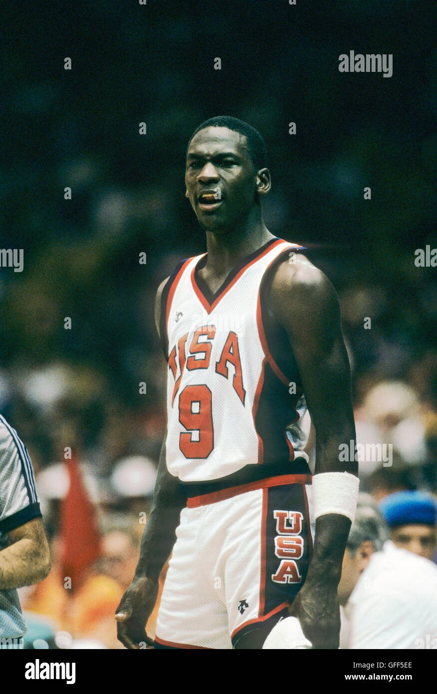 California - Los Angeles - 1984 giochi olimpici estivi. Di pallacanestro degli uomini. Michael Jordan Foto Stock