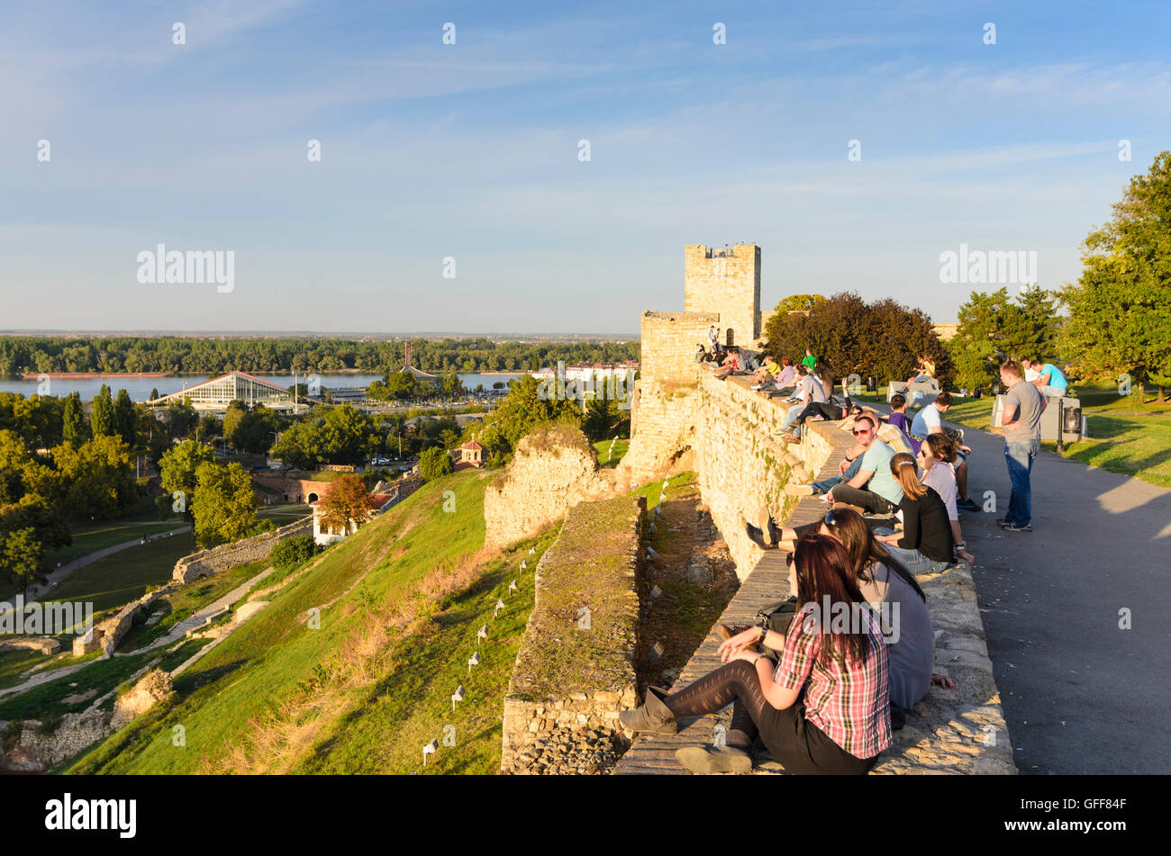 Beograd, Belgrado: fortezza con il Parco Kalemegdan, Castellan Tower, Serbia, , Foto Stock