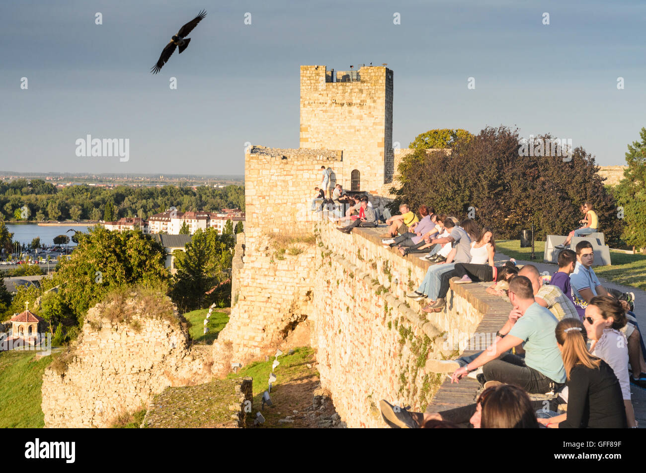 Beograd, Belgrado: fortezza con il Parco Kalemegdan, Castellan Tower, Serbia, , Foto Stock