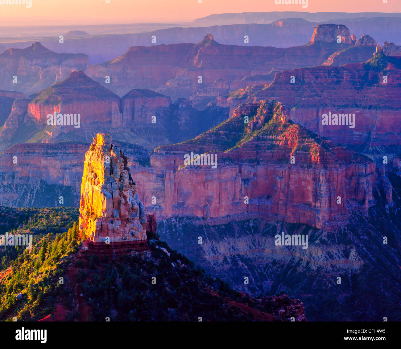 Alba sul Parco Nazionale del Grand Canyon Foto Stock