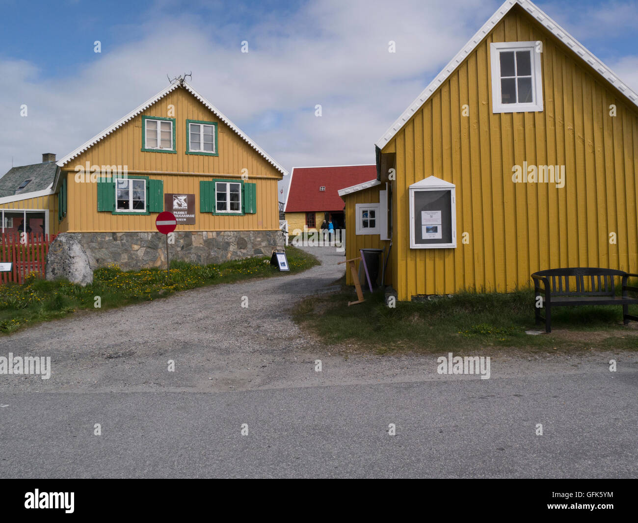 Paamiut Katersugaasivik Museum a sud-ovest della Groenlandia di piccole comunità di pesca in comune di Sermersooq Kuannersooq Fjord Labrador Mare Foto Stock