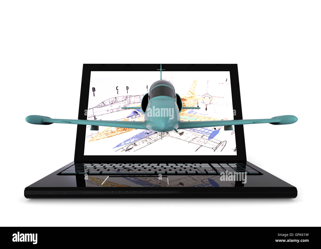 3D Render Image che rappresenta aviation computer aided design Foto Stock