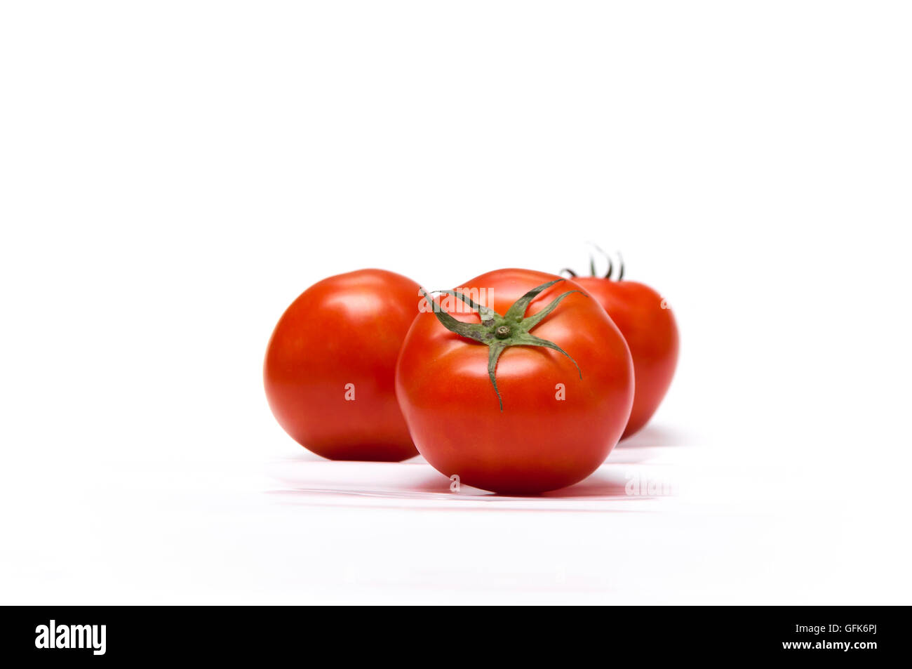 Il pomodoro è originaria dell'america del sud occidentale, è cresciuto in tutto il mondo per i suoi frutti commestibili, con tousands di cultivar. Foto Stock