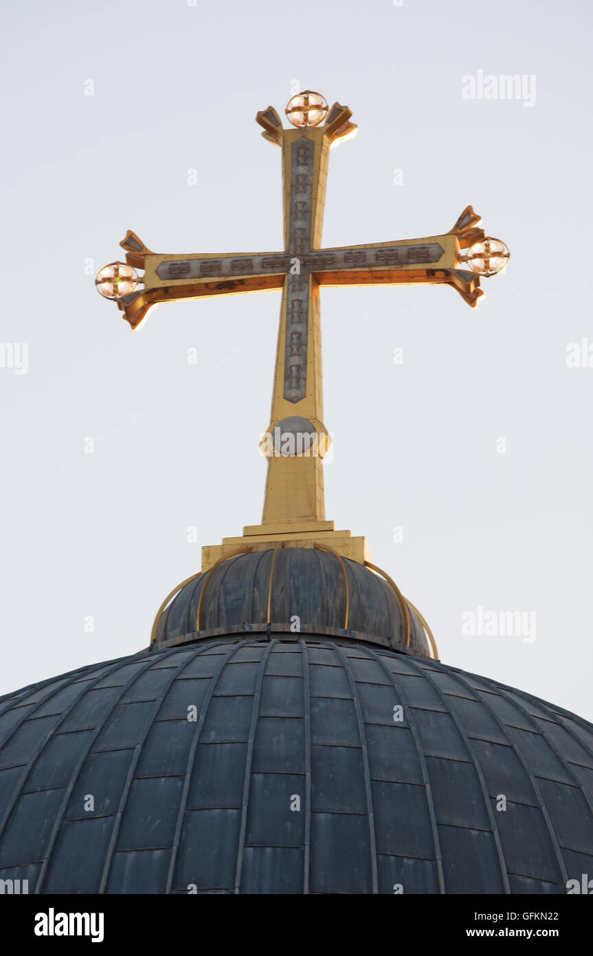 Gerusalemme: la Chiesa Copta Ortodossa, il composto nella chiesa del Santo Sepolcro ospita la sede della chiesa copta Arcivescovo e tre chiese Foto Stock