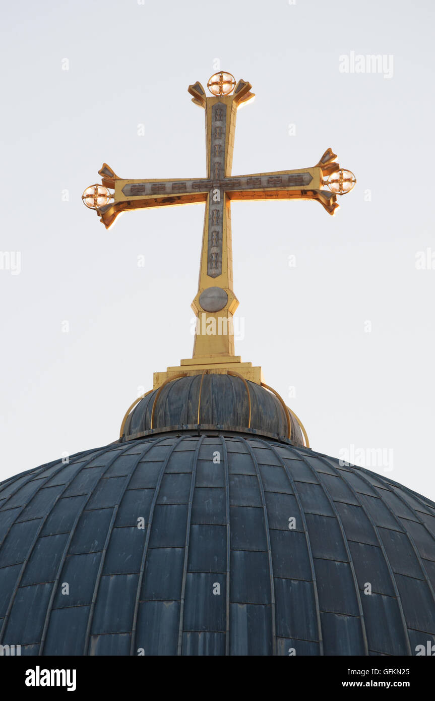 Gerusalemme: la Chiesa Copta Ortodossa, il composto nella chiesa del Santo Sepolcro ospita la sede della chiesa copta Arcivescovo e tre chiese Foto Stock
