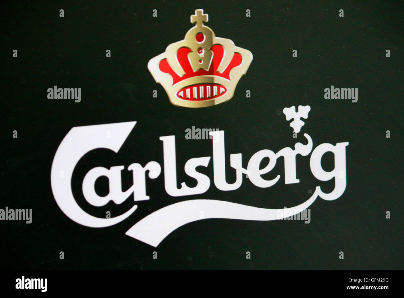 Loge der Marke "Carlsberg', Berlino. Foto Stock