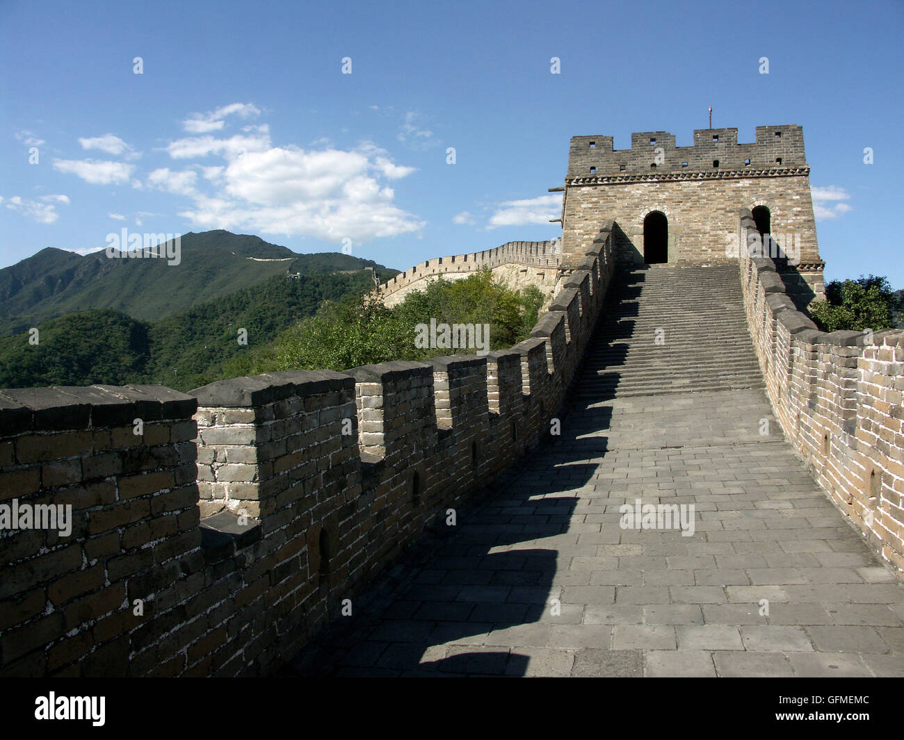 Il Mu Tian Yu sezione della Grande Muraglia Cinese. Pechino - Cina. Foto Stock