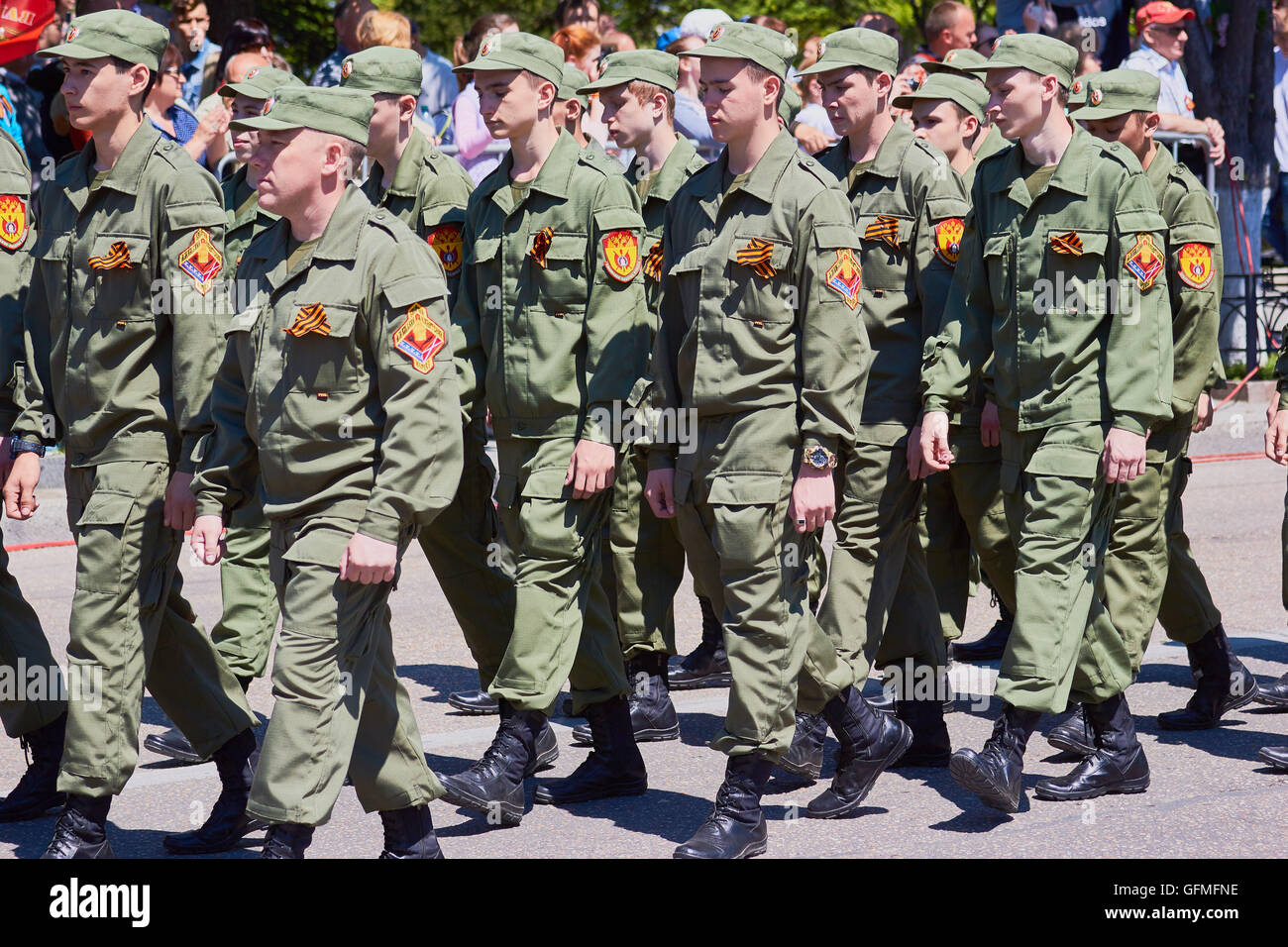 Il 9 maggio la Giornata della Vittoria parade 2016 Sebastopoli Crimea Foto Stock