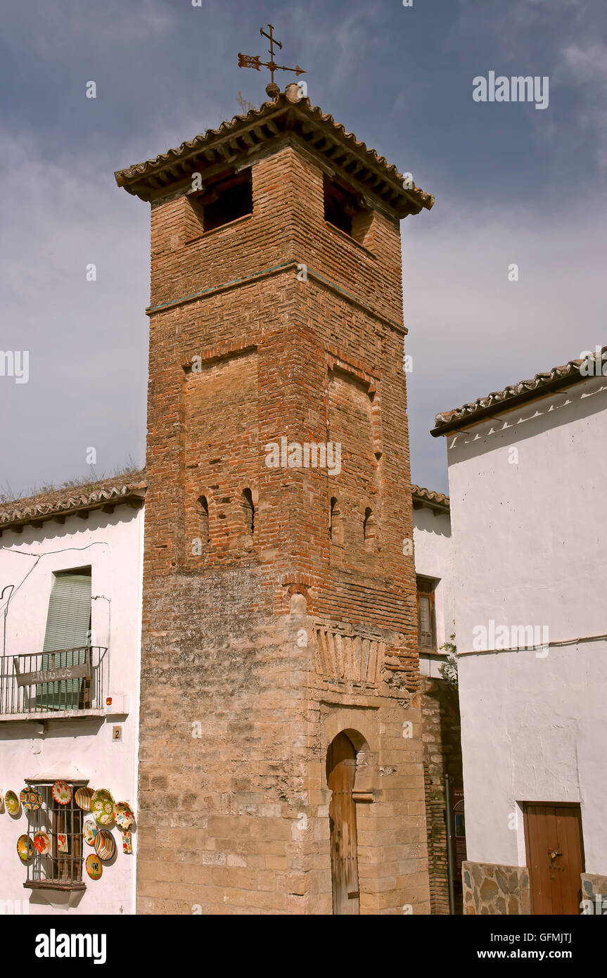 Il minareto di San Sebastian -14secolo, Ronda, provincia di Malaga, regione dell'Andalusia, Spagna, Europa Foto Stock