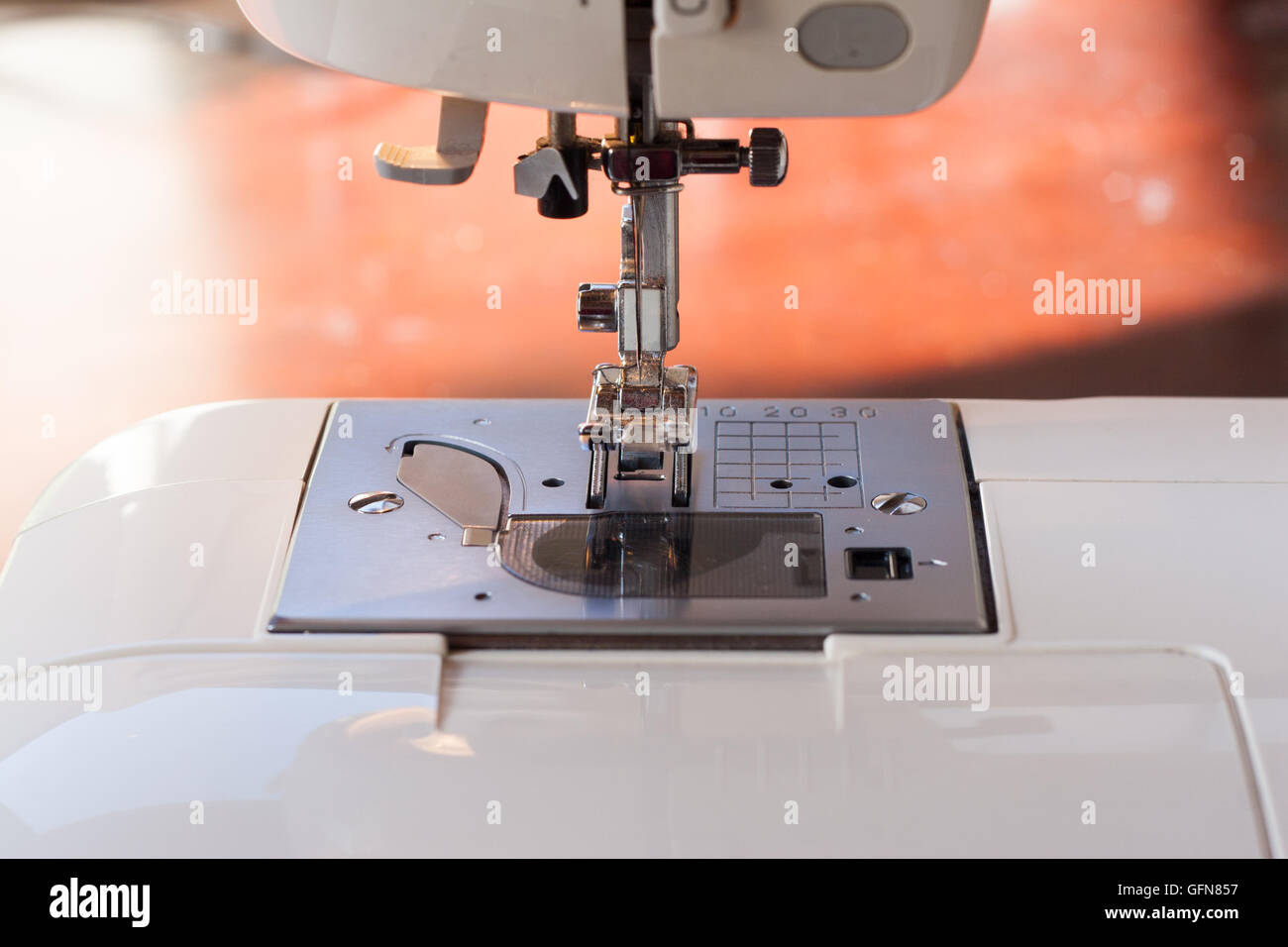 La parte dell'ago della macchina da cucire Foto Stock