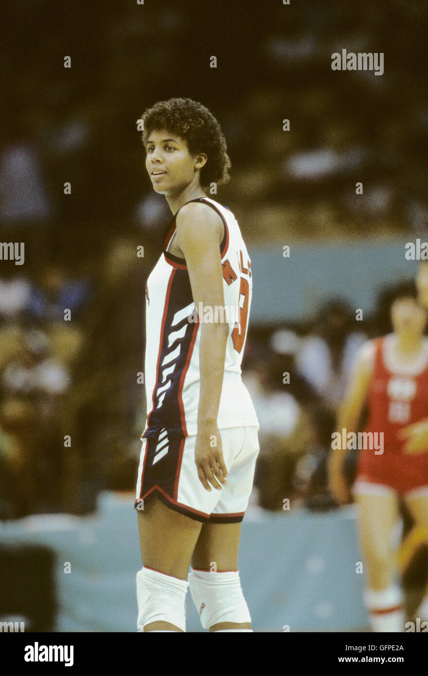 California - Los Angeles - 1984 giochi olimpici estivi. Le donne di pallacanestro. Cheryl Miller Foto Stock