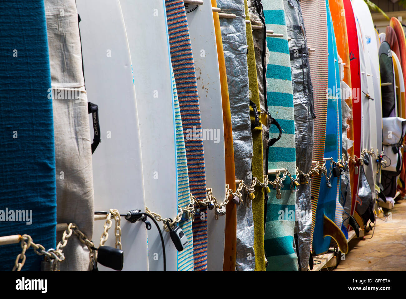 Tavole da Surf, Hawaii, USA, Martedì 10 Maggio, 2016. Foto Stock