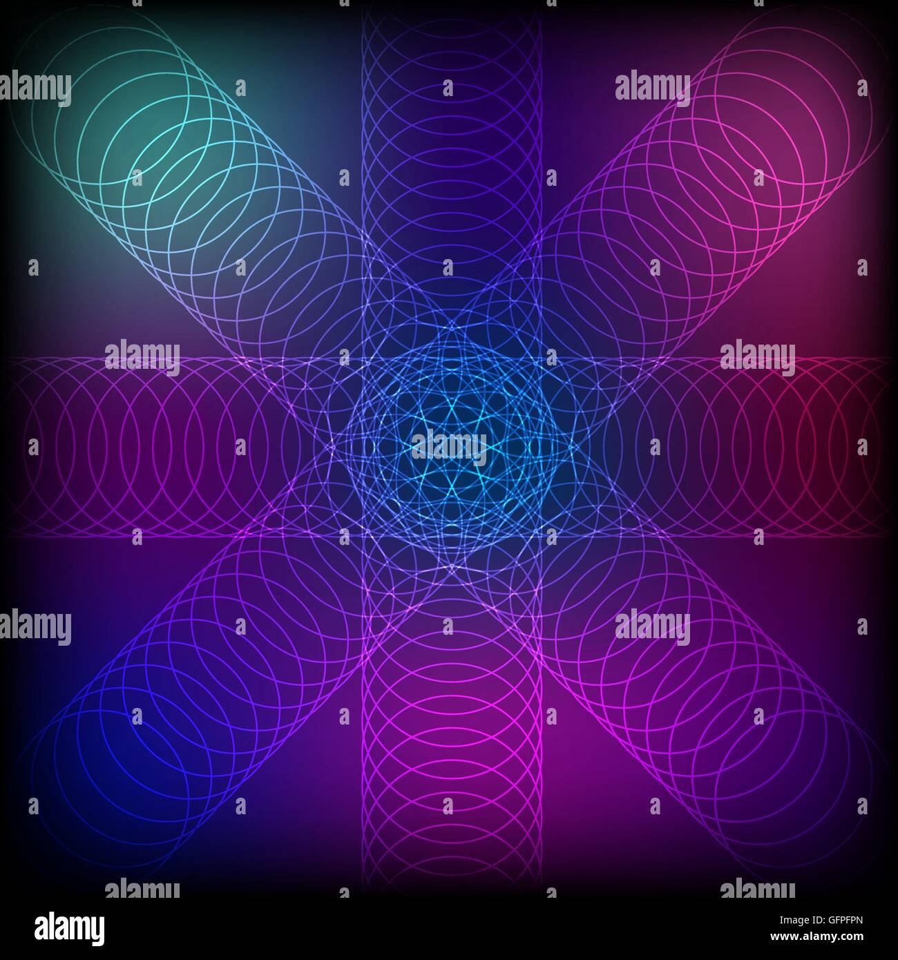 Abstract colorato Circle line blend sfondo, vettore di stock Illustrazione Vettoriale