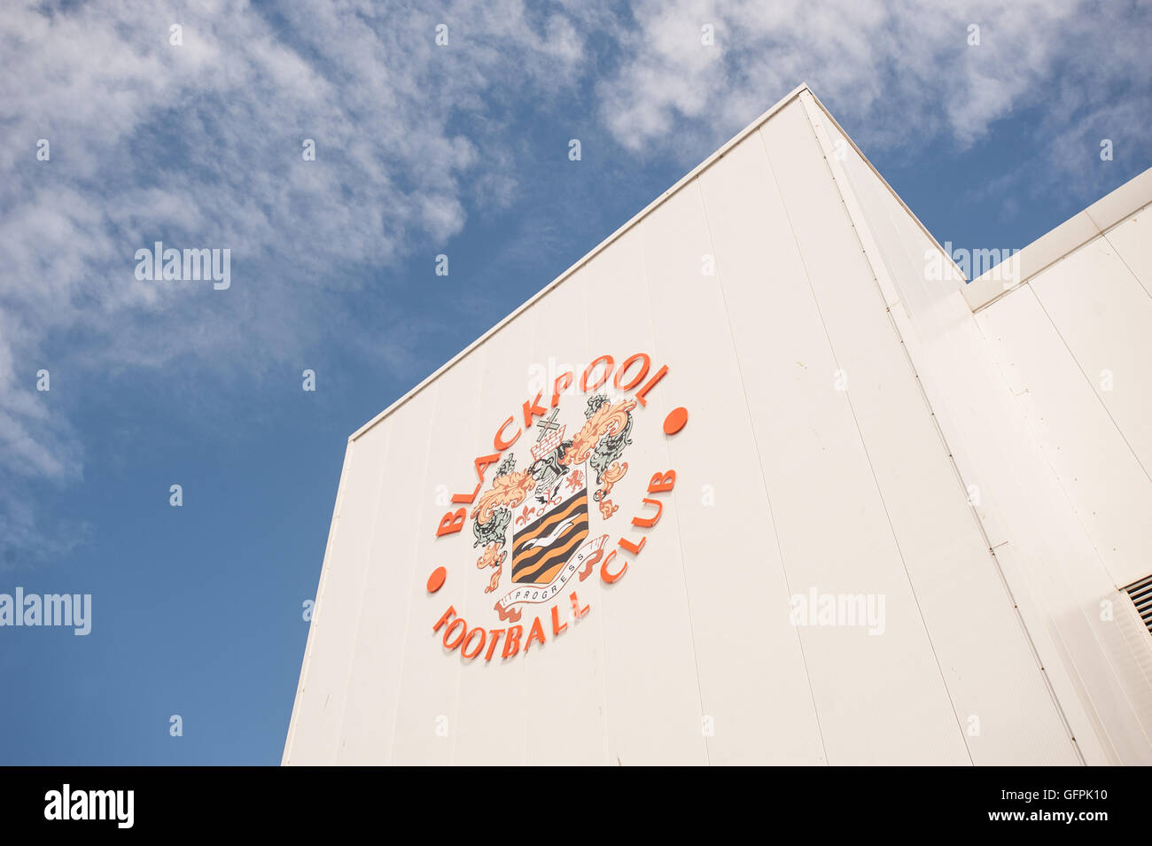 Blackpool Football Club. Bloomfield Road Stadium. Foto Stock