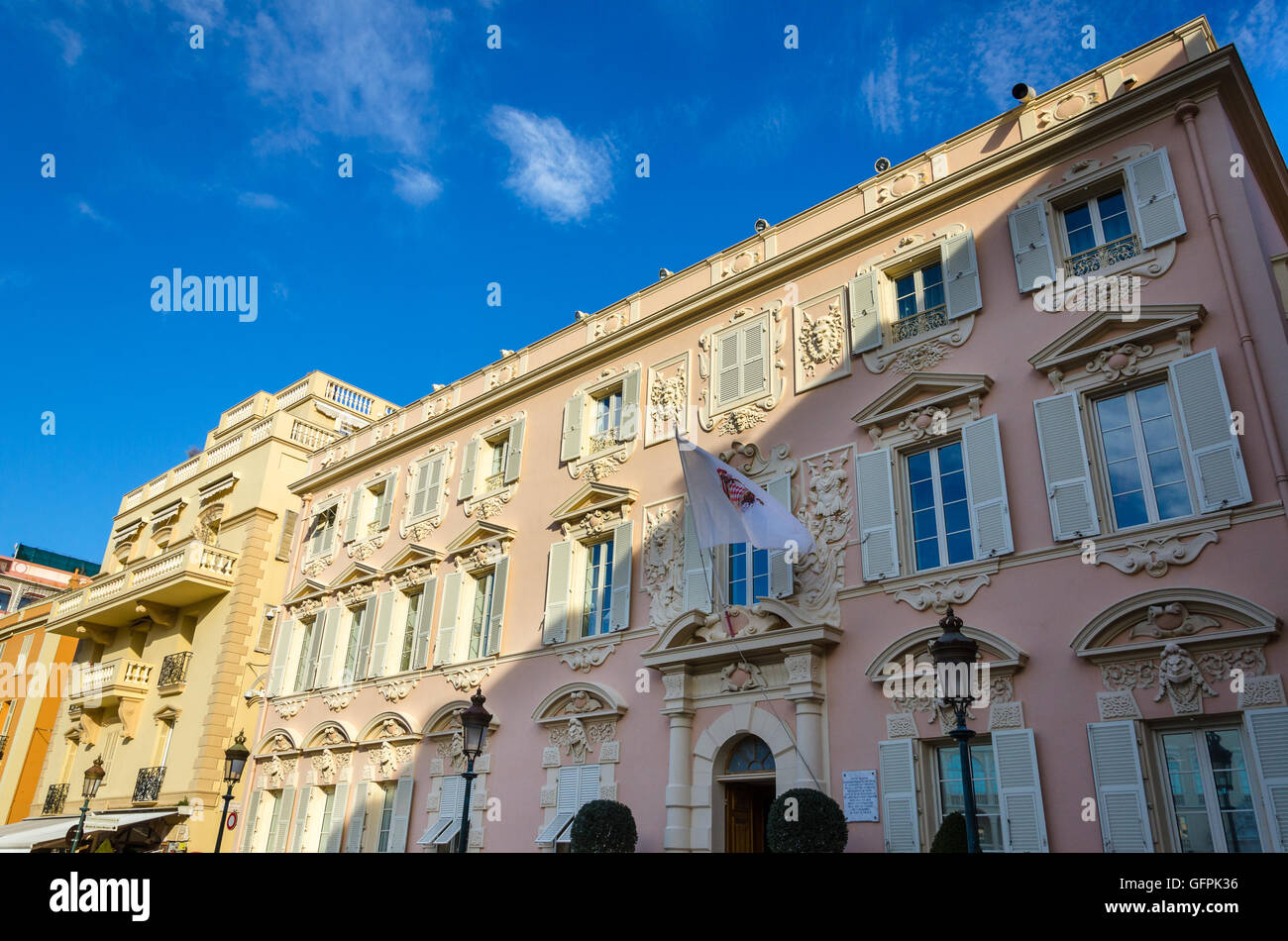 Di fronte al Prince Palace House at Royal cantiere nel Principato di Monaco Foto Stock