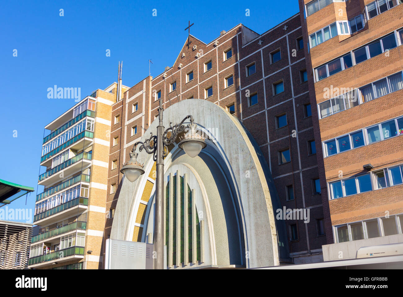 Vecchio edificio nella città di Leon in Spagna Foto Stock