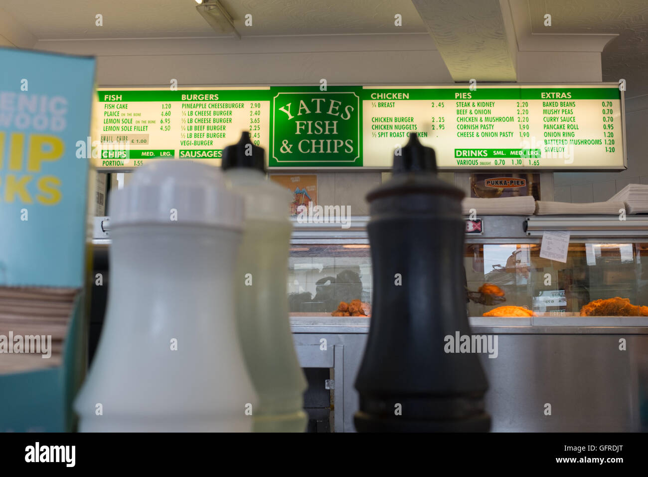 Pesce e chip shop a Walton sul Naze Foto Stock
