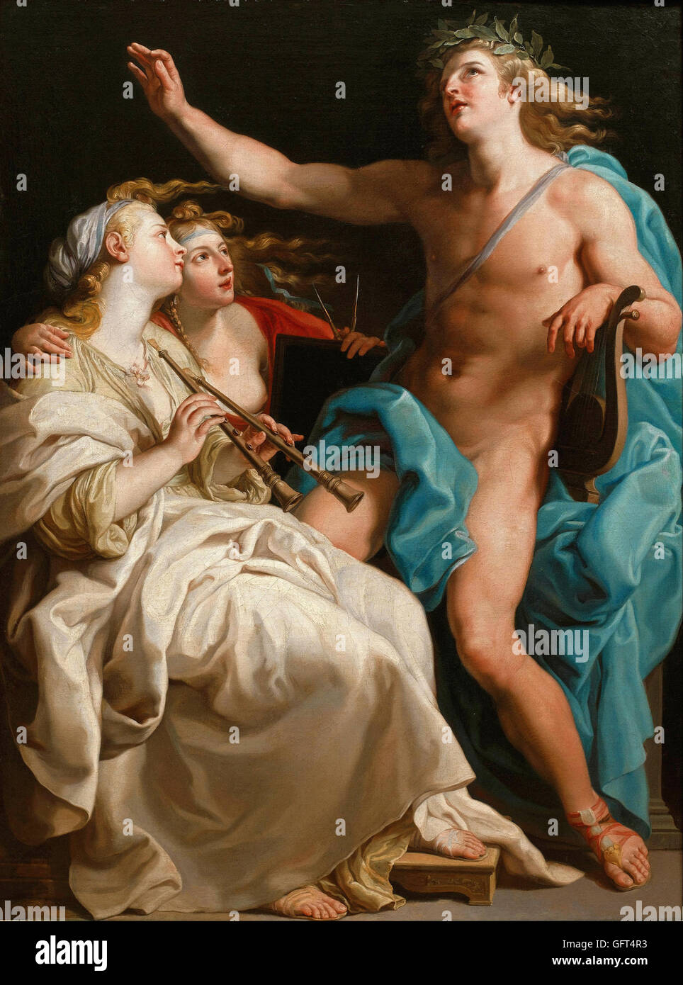 Pompeo Batoni (officina replica) - Apollo e due Muse Foto Stock