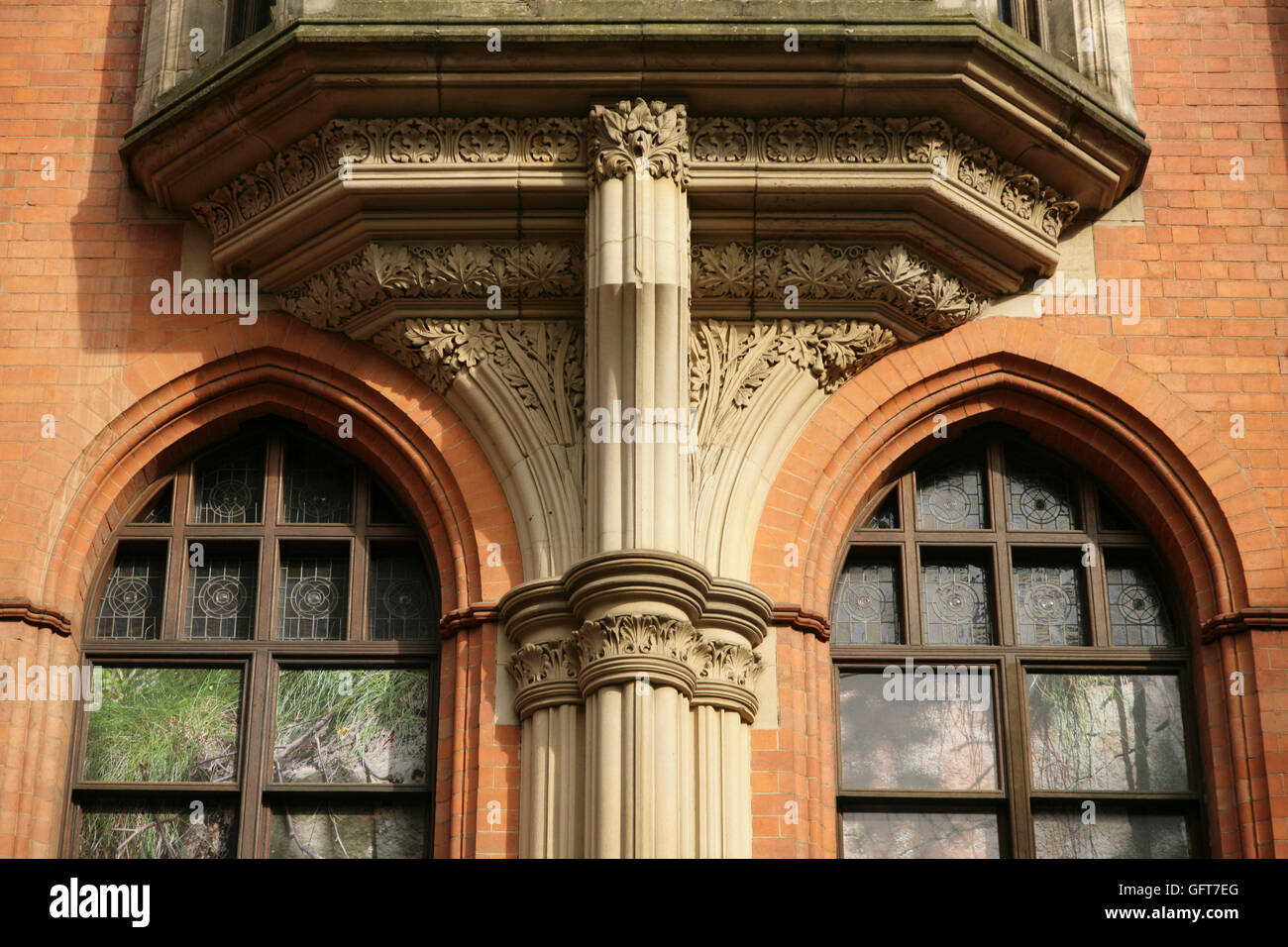 Dettaglio di windows al Birmingham School of Art, UK. Foto Stock