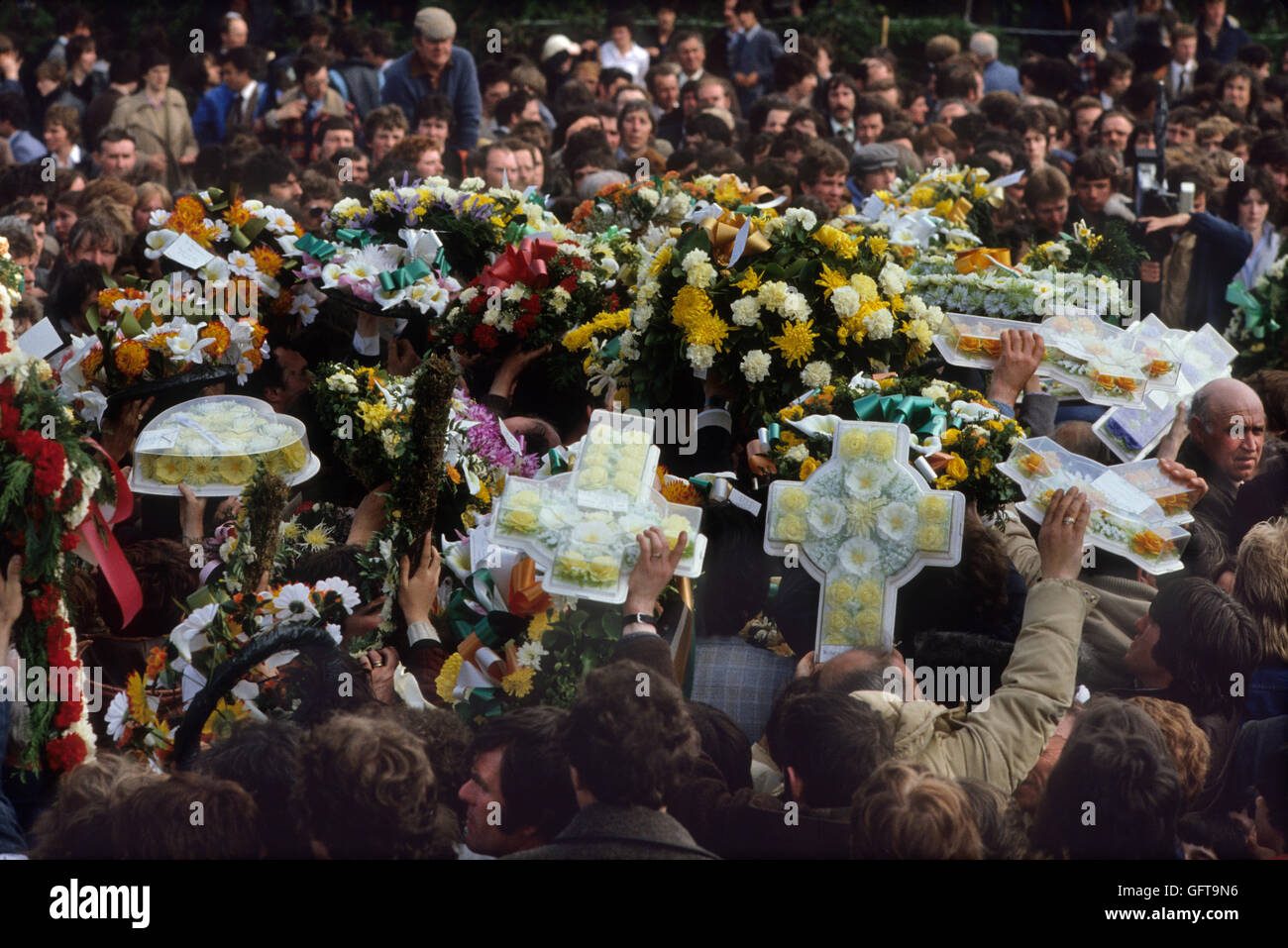 Sciopero della fame Francis Hughes funerale 1981 Bellaghy, nella contea di Londonderry, Irlanda del Nord. 1980S UK HOMER SYKES Foto Stock